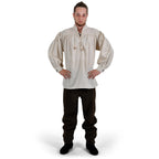 Imagen del producto Camisa medieval con cuello mao y cordones Friedrich natural