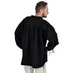 Imagen del producto Camisa medieval con cordones y ojales Adrian negra