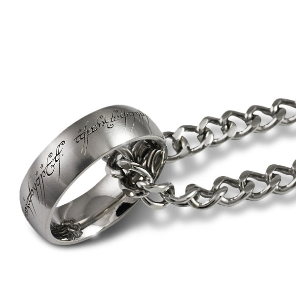 Imagen del producto Señor de los Anillos - Anillo de acero inoxidable mate en cadena