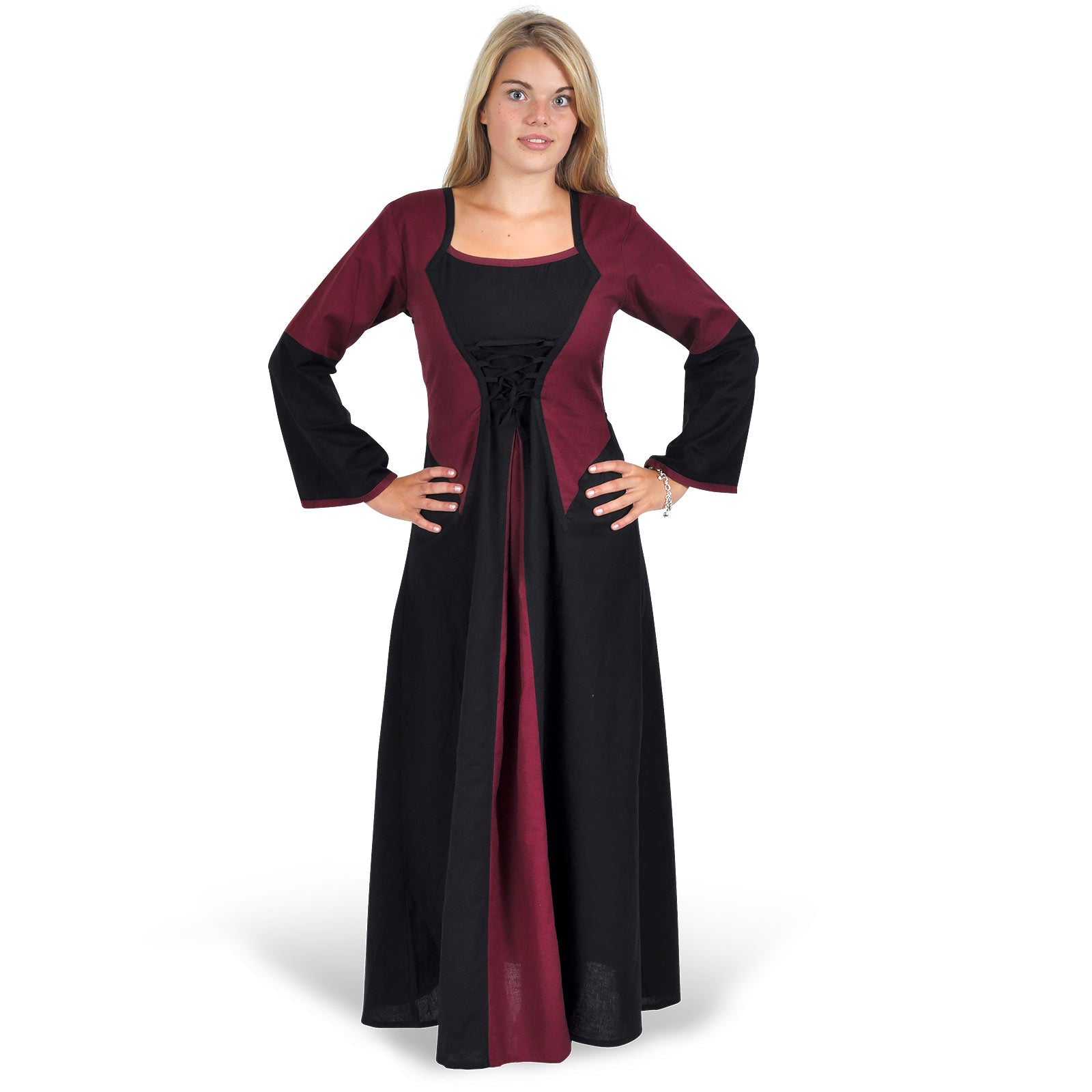 Imagen del producto Vestido Elena negro-burdeos