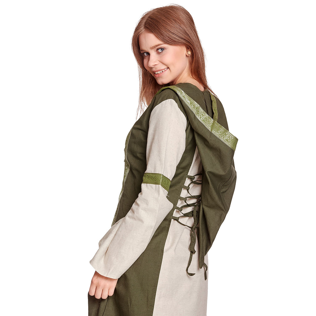 Imagen del producto Vestido medieval Rebecca en color natural-verde