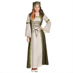 Imagen del producto Vestido medieval Rebecca en color natural-verde