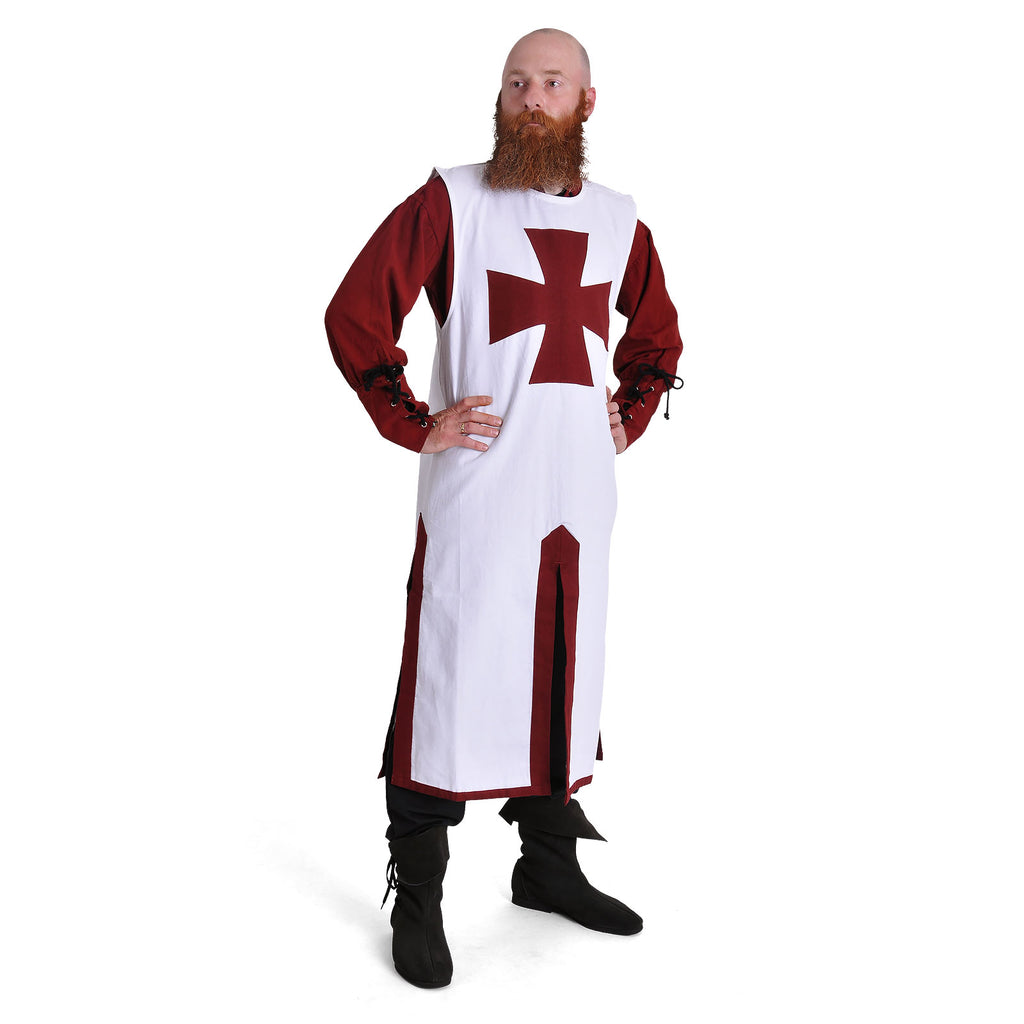 Imagen del producto Túnica de los Caballeros Cruzados blanco-burdeos