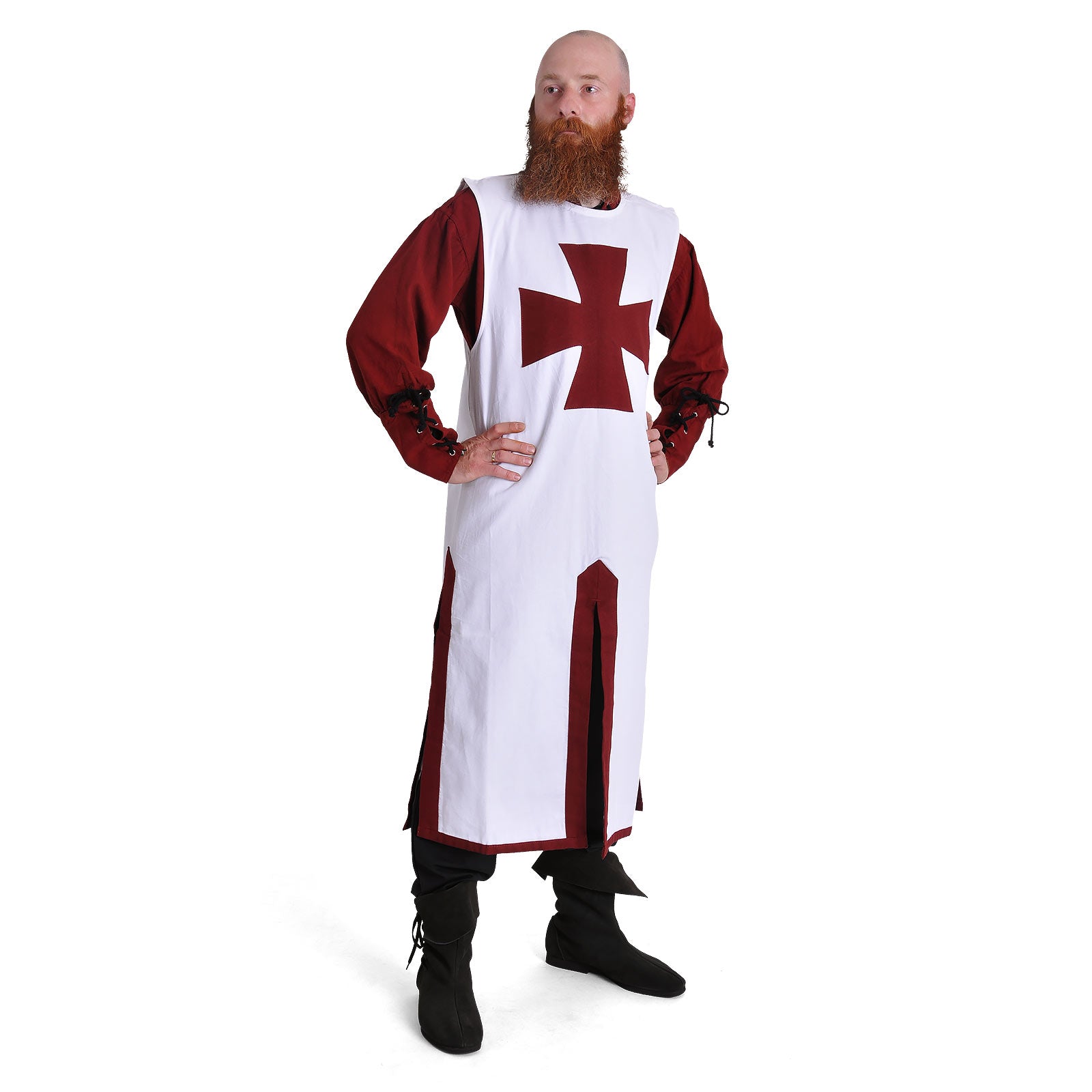 Imagen del producto Túnica de los Caballeros Cruzados blanco-burdeos
