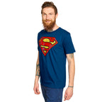 Imagen del producto Superman - Camiseta con logo desgastado azul