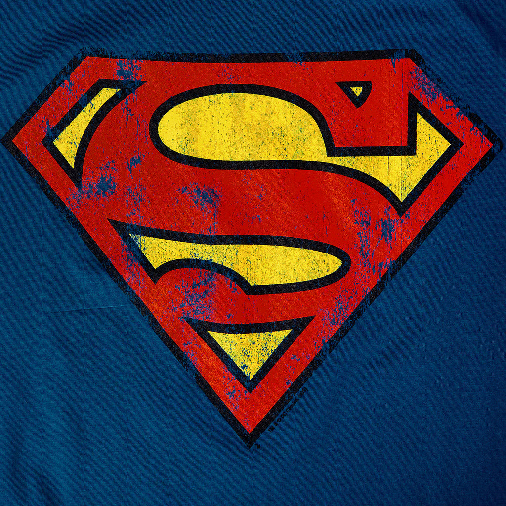 Imagen del producto Superman - Camiseta con logo desgastado azul