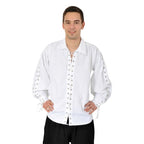 Imagen del producto Camisa de pirata con cordón continuo blanco
