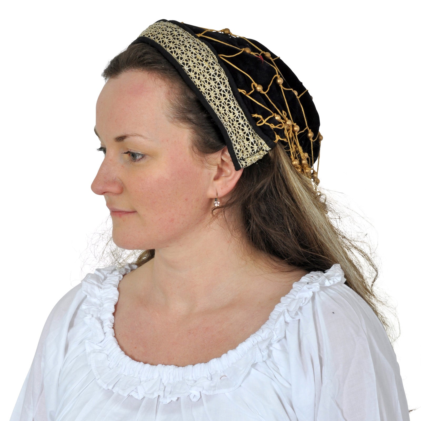 Imagen del producto Cofia Medieval con Ribete - Negro