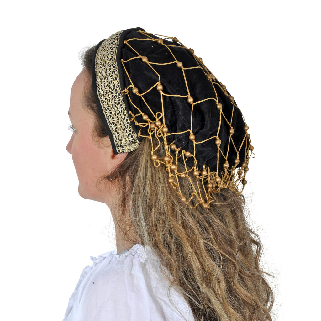 Imagen del producto Cofia Medieval con Ribete - Negro