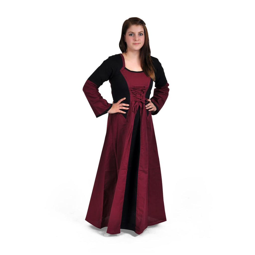 Imagen del producto Vestido medieval Elena burdeos-negro
