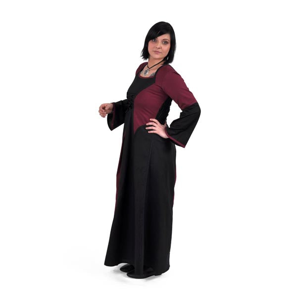 Imagen del producto Vestido medieval Elena burdeos-negro