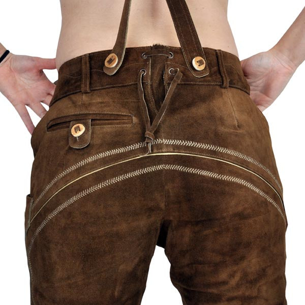 Imagen del producto Pantalones tradicionales de cuero genuino clásico para mujeres