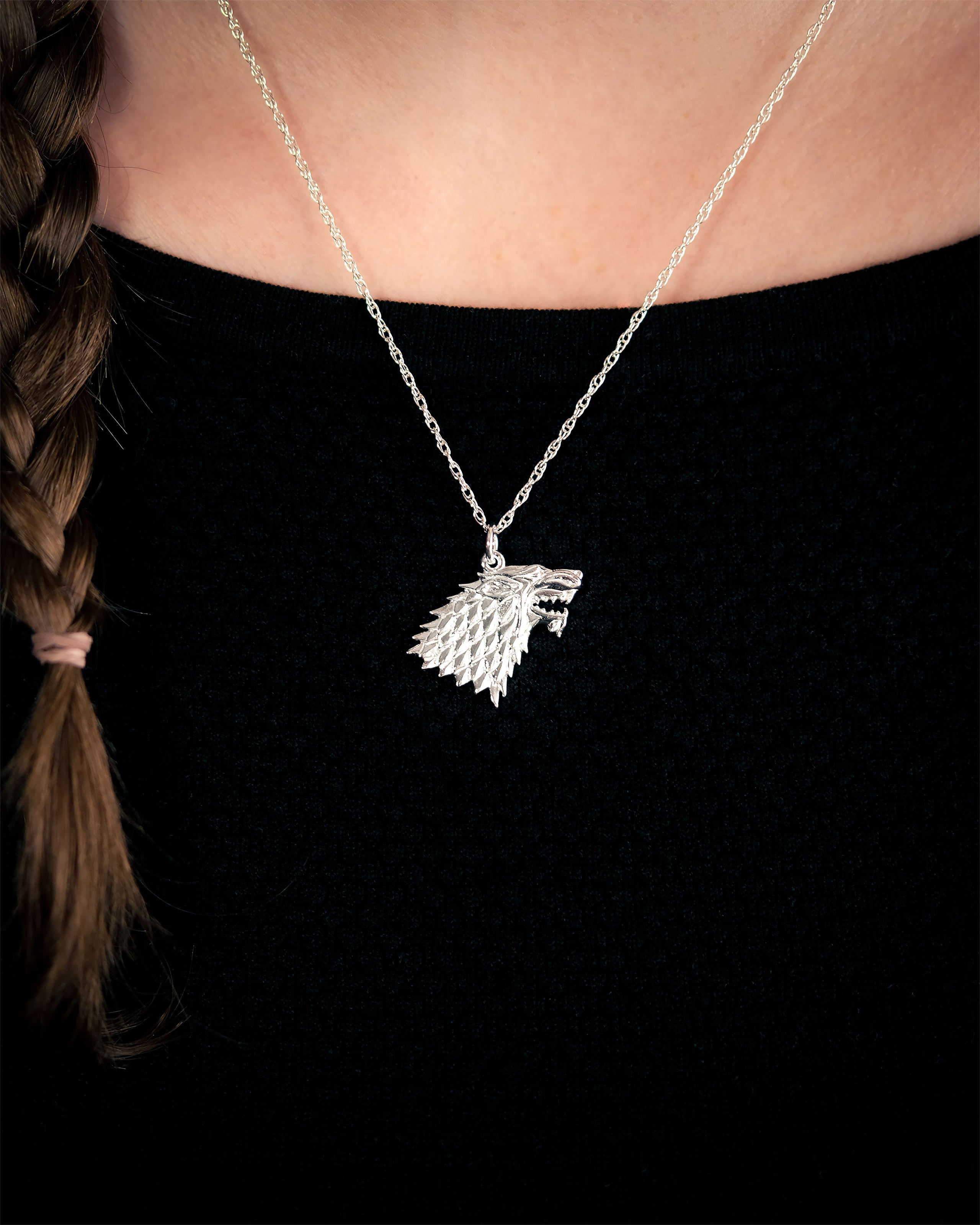 Imagen del producto Juego de Tronos - Collar de plata con el escudo de Stark