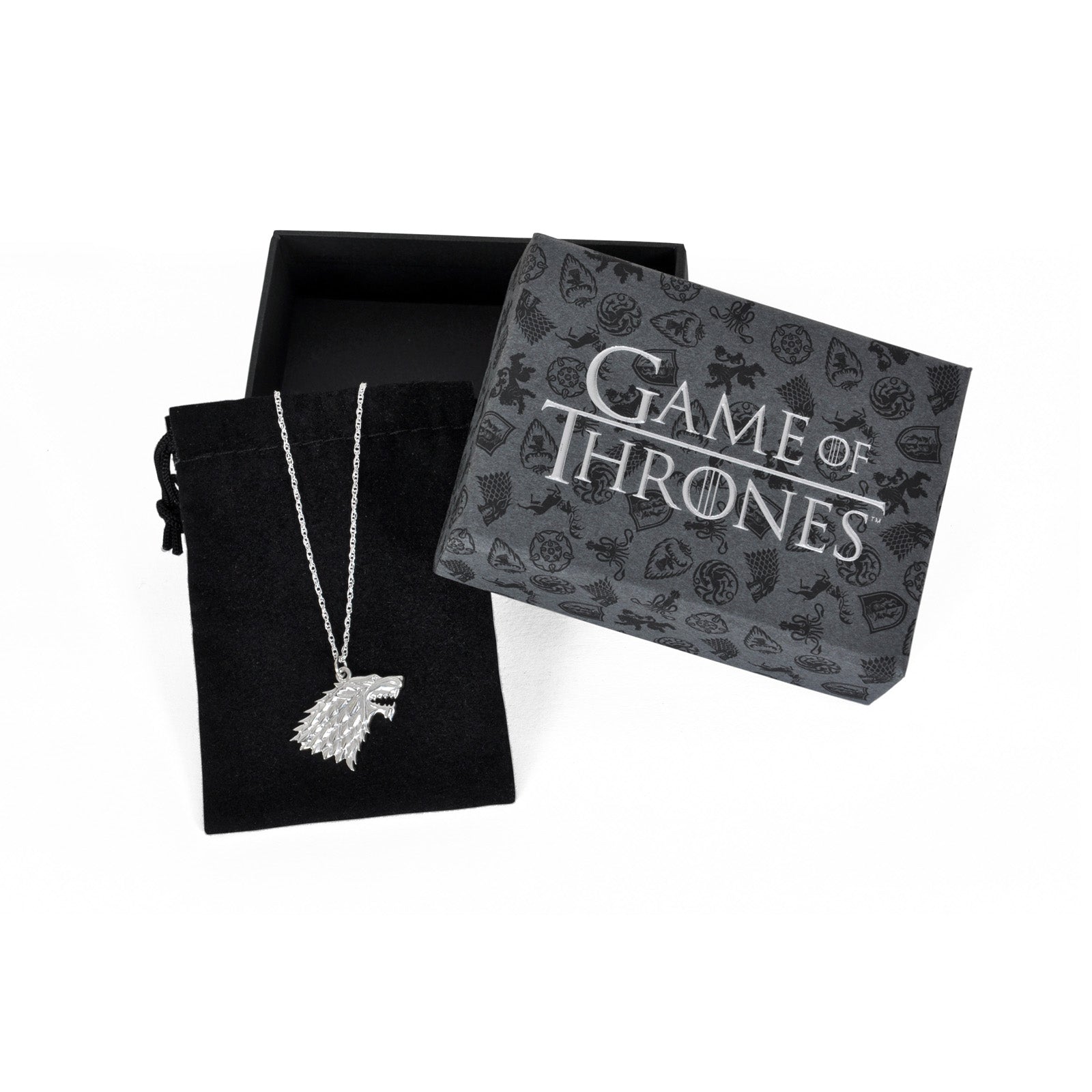 Imagen del producto Juego de Tronos - Collar de plata con el escudo de Stark