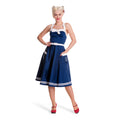 Imagen del producto Vestido Rockabilly Siren con cinturón azul marino