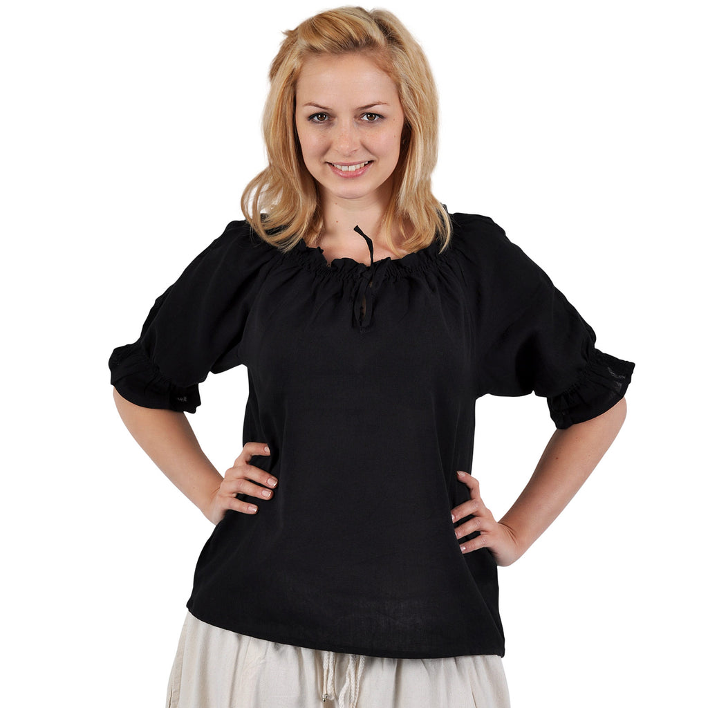 Imagen del producto Blusa medieval de manga corta Sandra negra