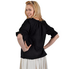 Imagen del producto Blusa medieval de manga corta Sandra negra