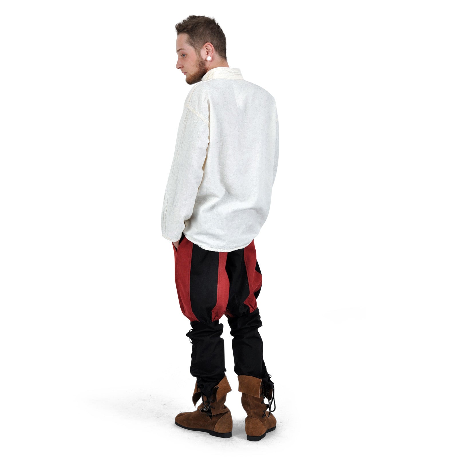 Imagen del producto Pantalones Bertram para hombre con cordones en la parte inferior de la pierna negro-rojo