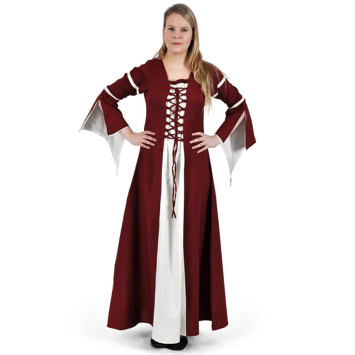Imagen del producto Vestido medieval Katherina rojo-natural