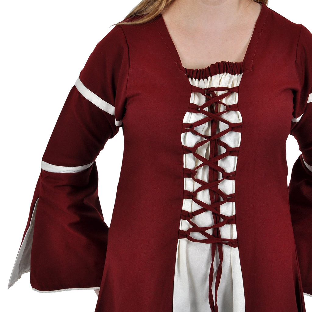 Imagen del producto Vestido medieval Katherina rojo-natural