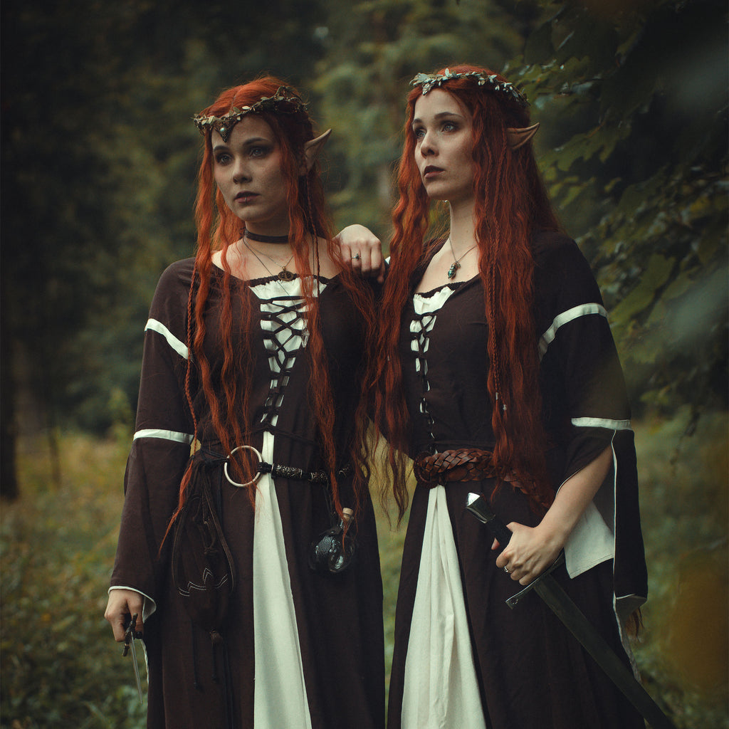 Imagen del producto Vestido medieval Katherina marrón-natural