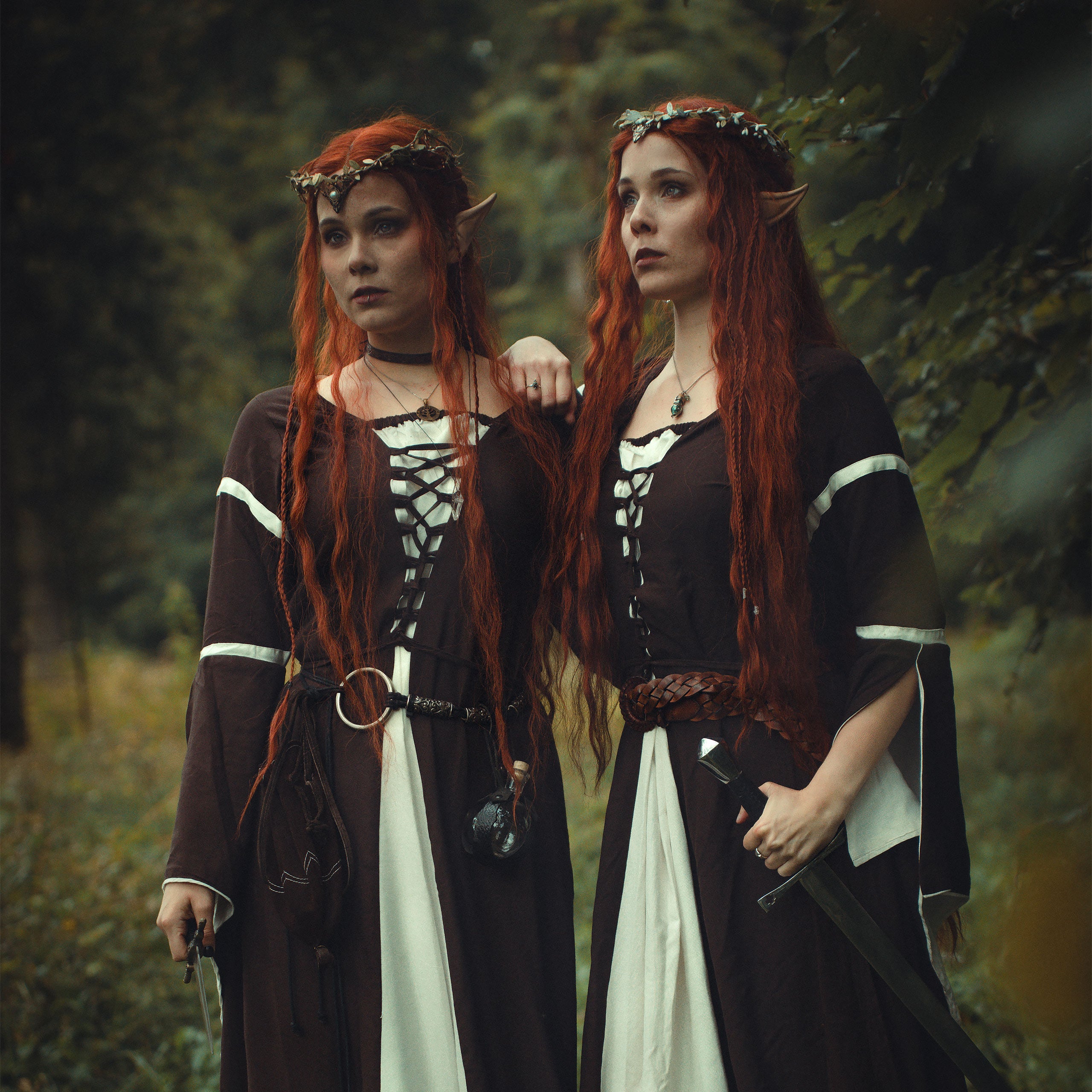 Imagen del producto Vestido medieval Katherina marrón-natural