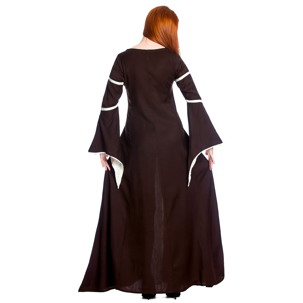 Imagen del producto Vestido medieval Katherina marrón-natural