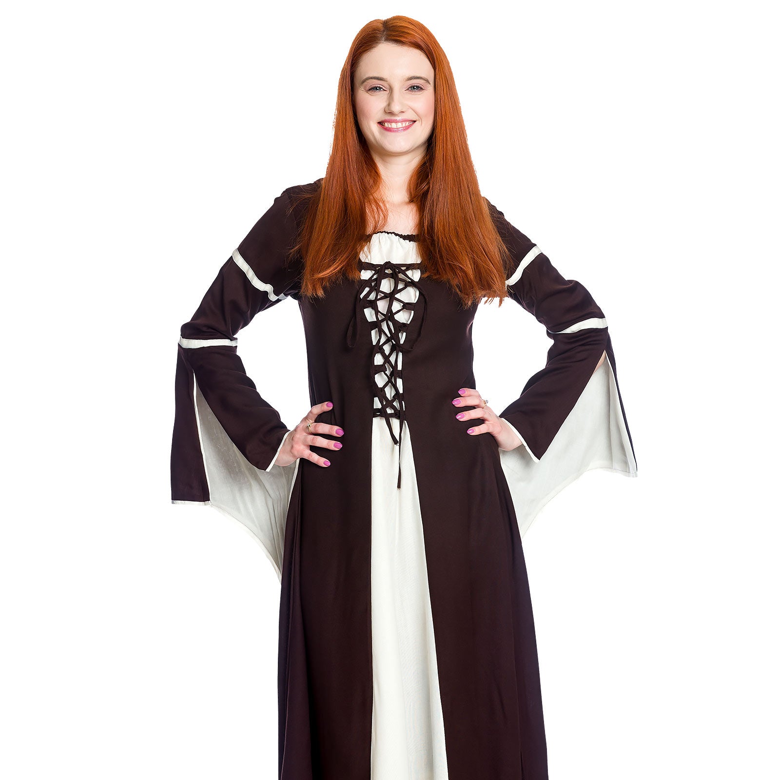 Imagen del producto Vestido medieval Katherina marrón-natural
