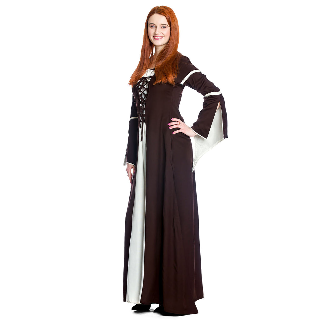Imagen del producto Vestido medieval Katherina marrón-natural