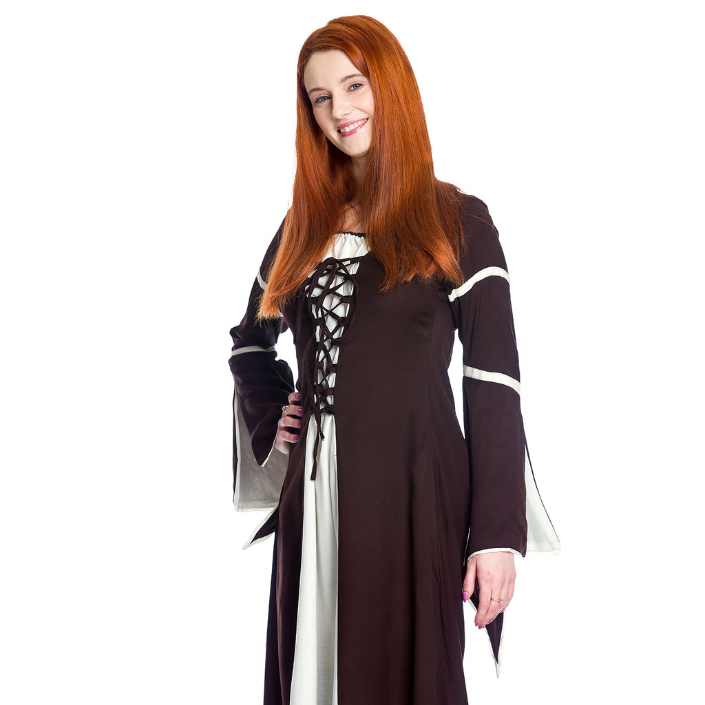 Imagen del producto Vestido medieval Katherina marrón-natural