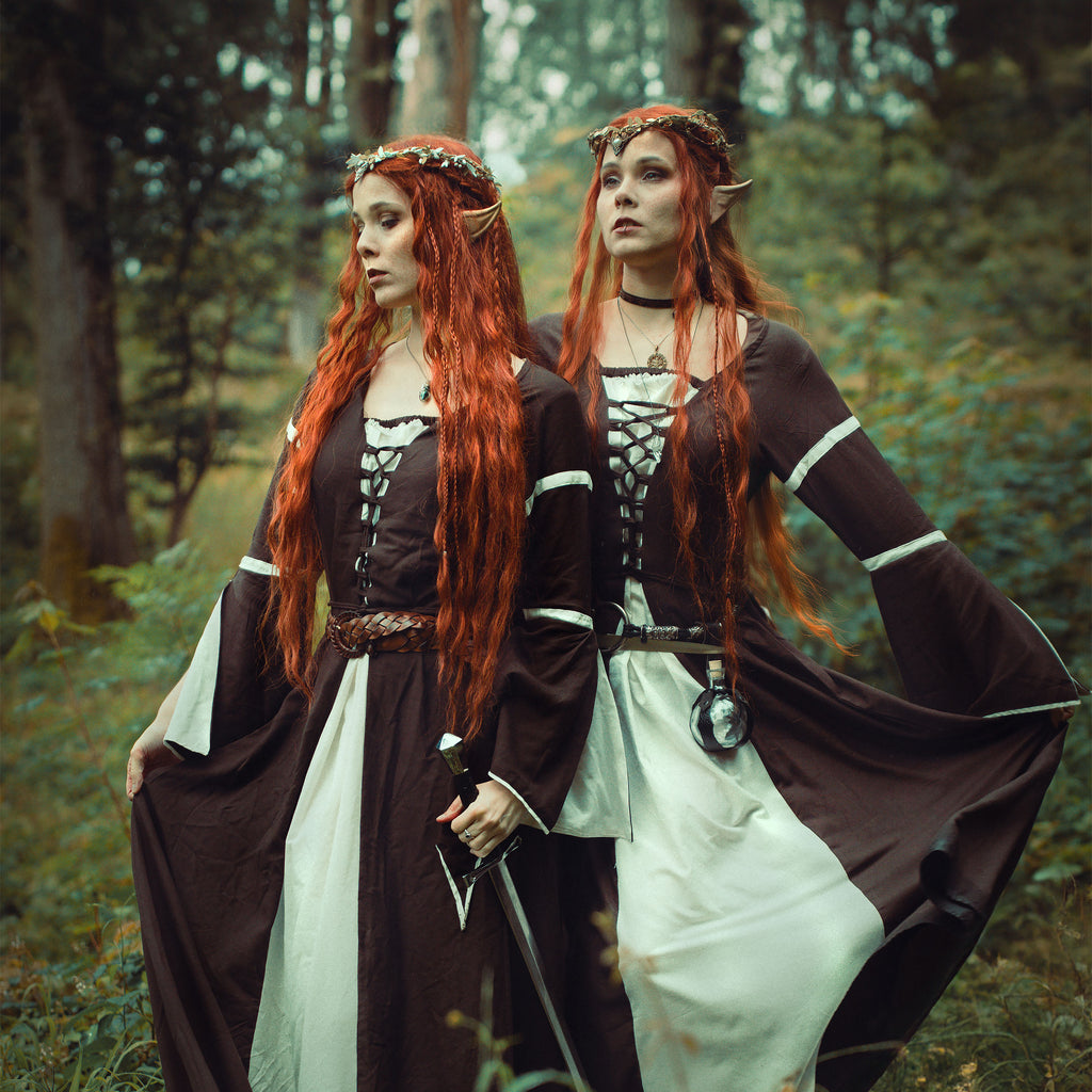 Imagen del producto Vestido medieval Katherina marrón-natural