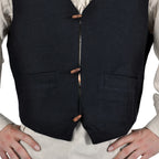 Imagen del producto Chaleco medieval Heinrich con bolsillos negro