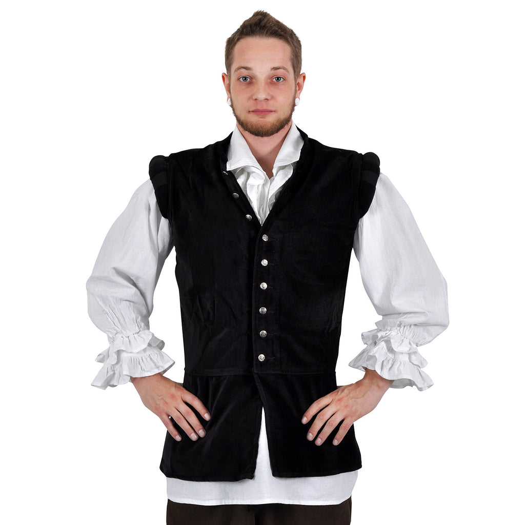 Imagen del producto Jubón de Terciopelo con Cuello Alto Negro
