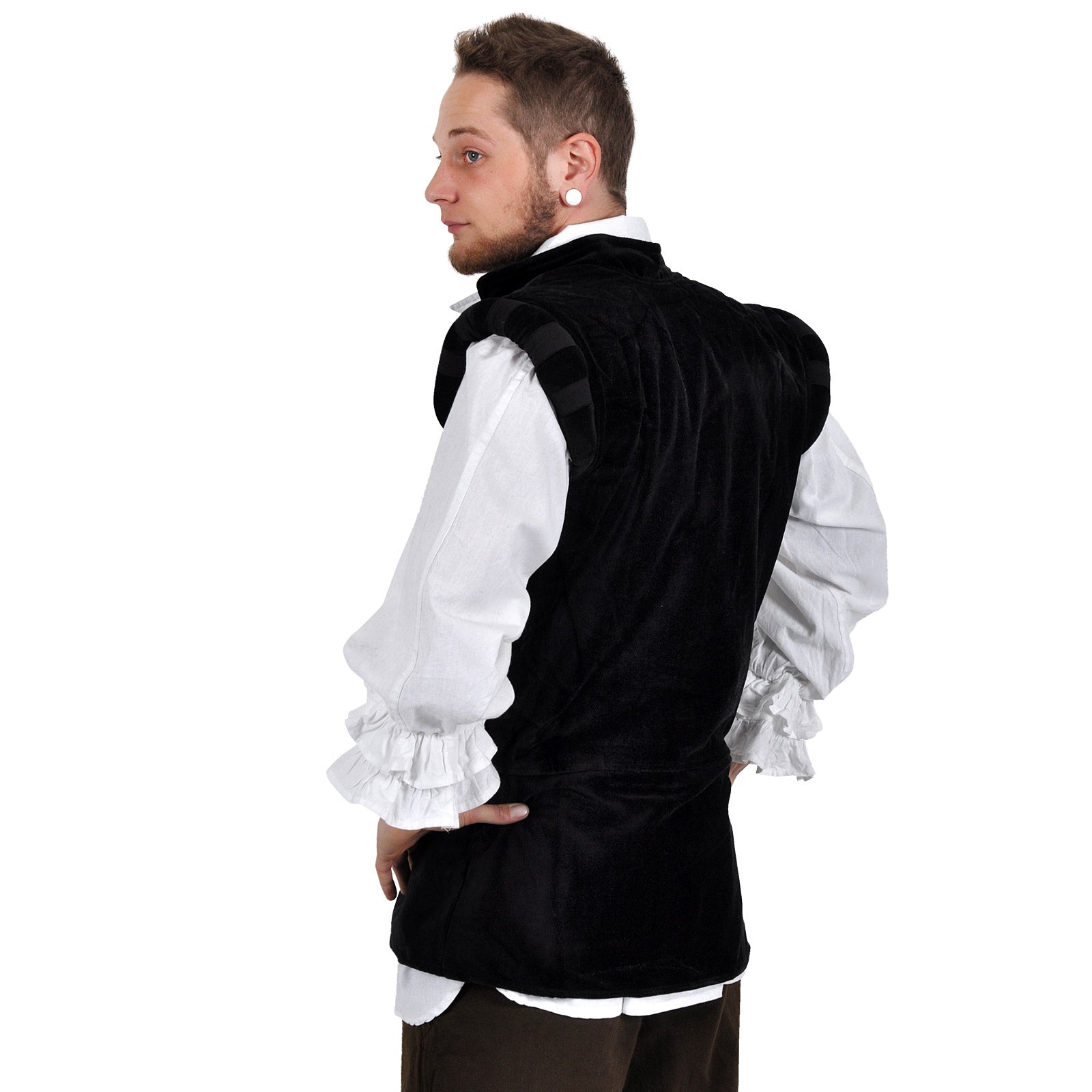Imagen del producto Jubón de Terciopelo con Cuello Alto Negro