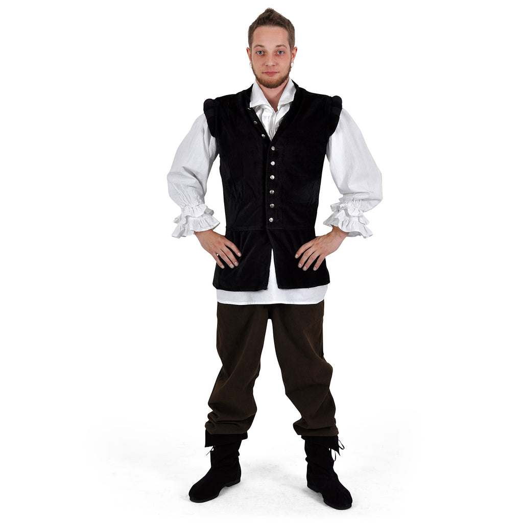 Imagen del producto Jubón de Terciopelo con Cuello Alto Negro