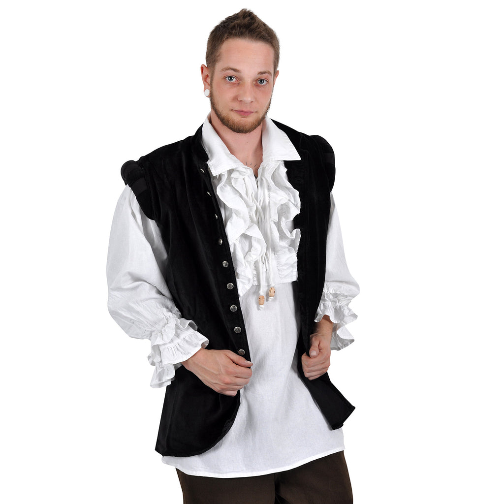 Imagen del producto Jubón de Terciopelo con Cuello Alto Negro