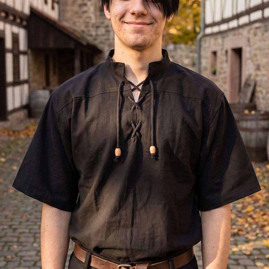 Imagen del producto Camisa medieval de manga corta negra