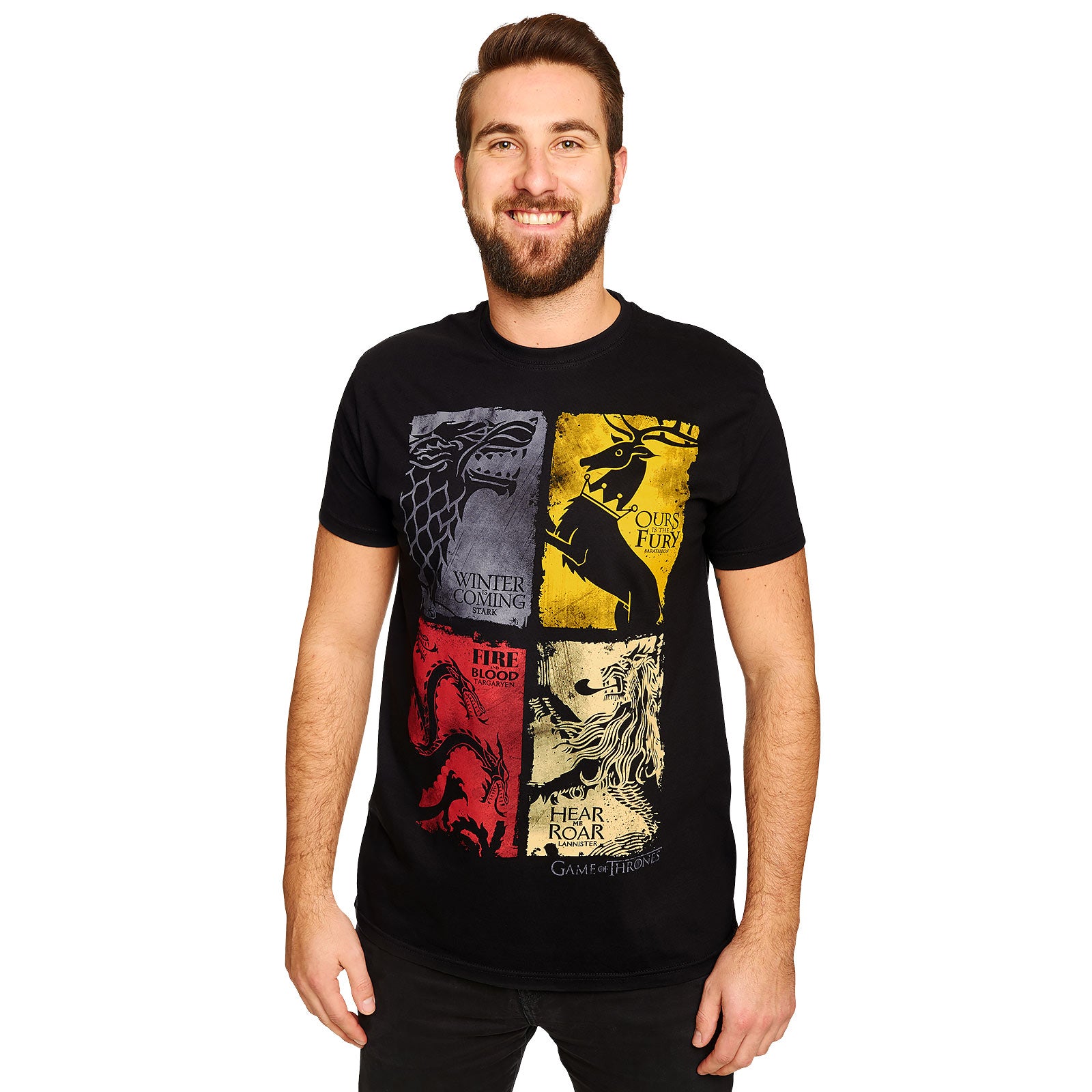 Imagen del producto Juego de Tronos - Camiseta negra con escudo desgastado