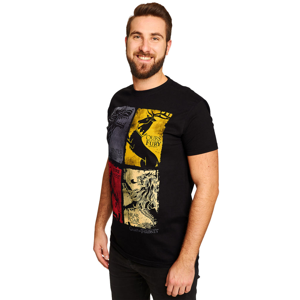 Imagen del producto Juego de Tronos - Camiseta negra con escudo desgastado