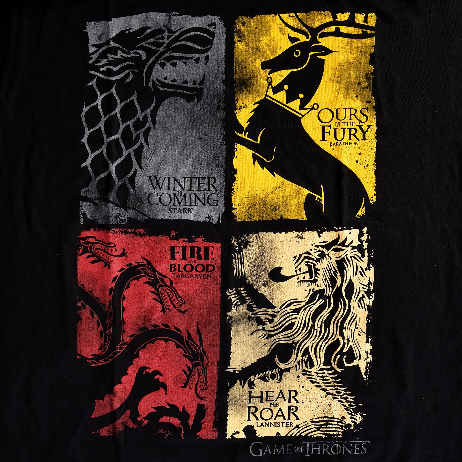 Imagen del producto Juego de Tronos - Camiseta negra con escudo desgastado
