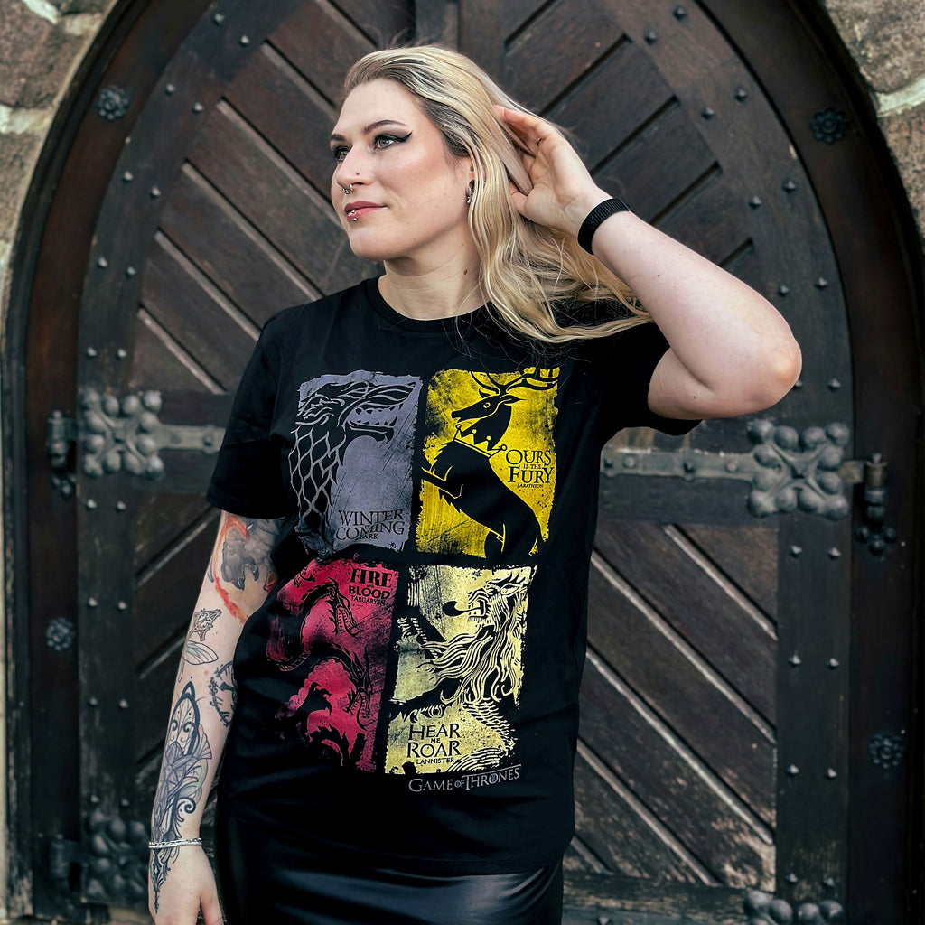 Imagen del producto Juego de Tronos - Camiseta negra con escudo desgastado