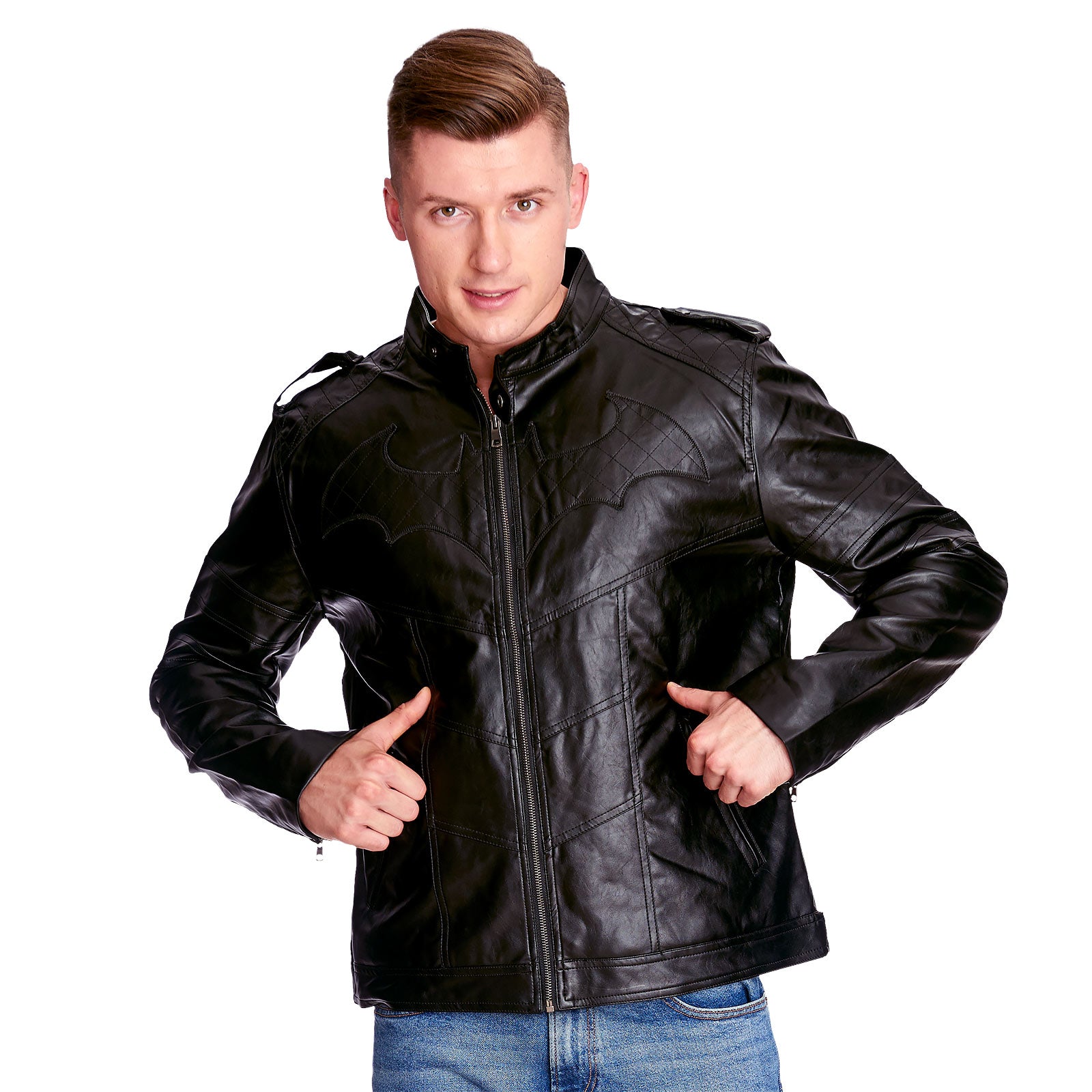 Imagen del producto Batman - Chaqueta de cuero artificial con logo de Arkham Knight
