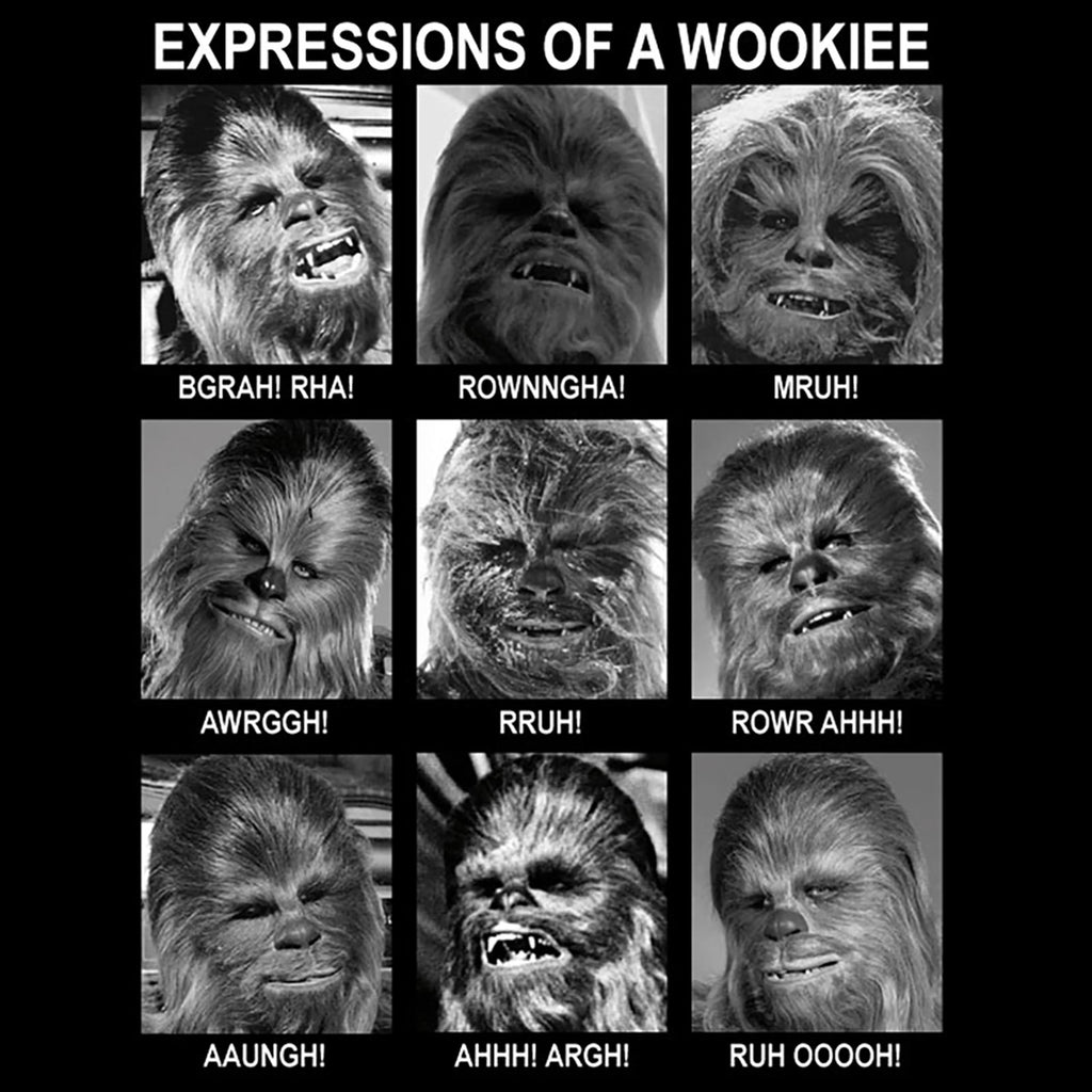 Imagen del producto Star Wars - Camiseta de Expresiones Wookiee negra