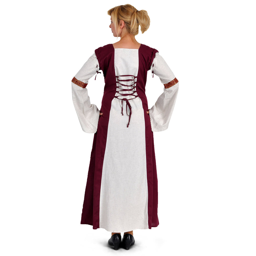 Product image Medieval Dress Applonia with detachable sleeves natural-bordeaux
