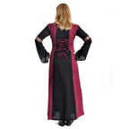 Imagen del producto Vestido medieval Applonia con mangas desmontables negro-burdeos