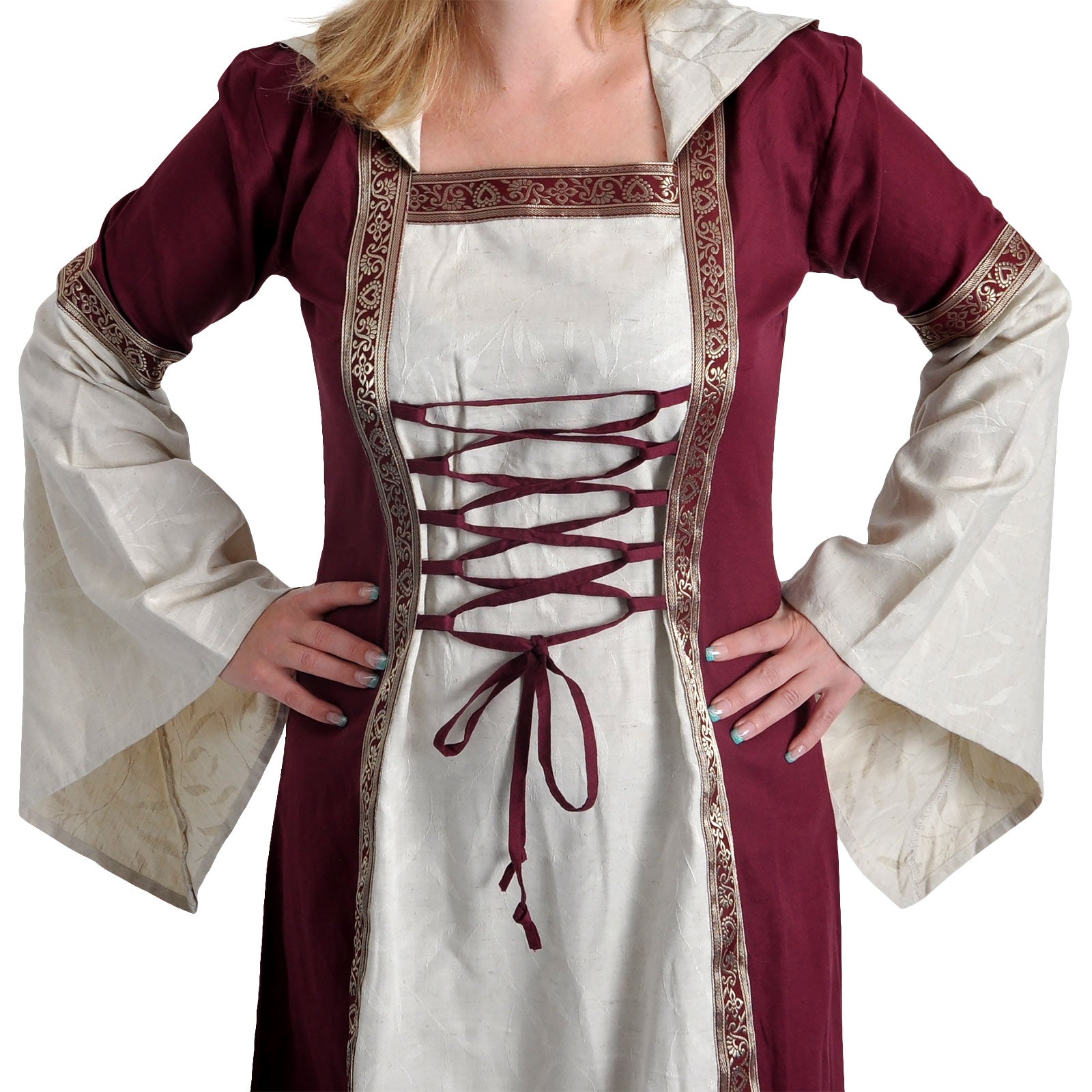 Product image Medieval Dress Brigitta natural-bordeaux