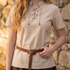 Imagen del producto Camisa medieval Erik manga corta beige