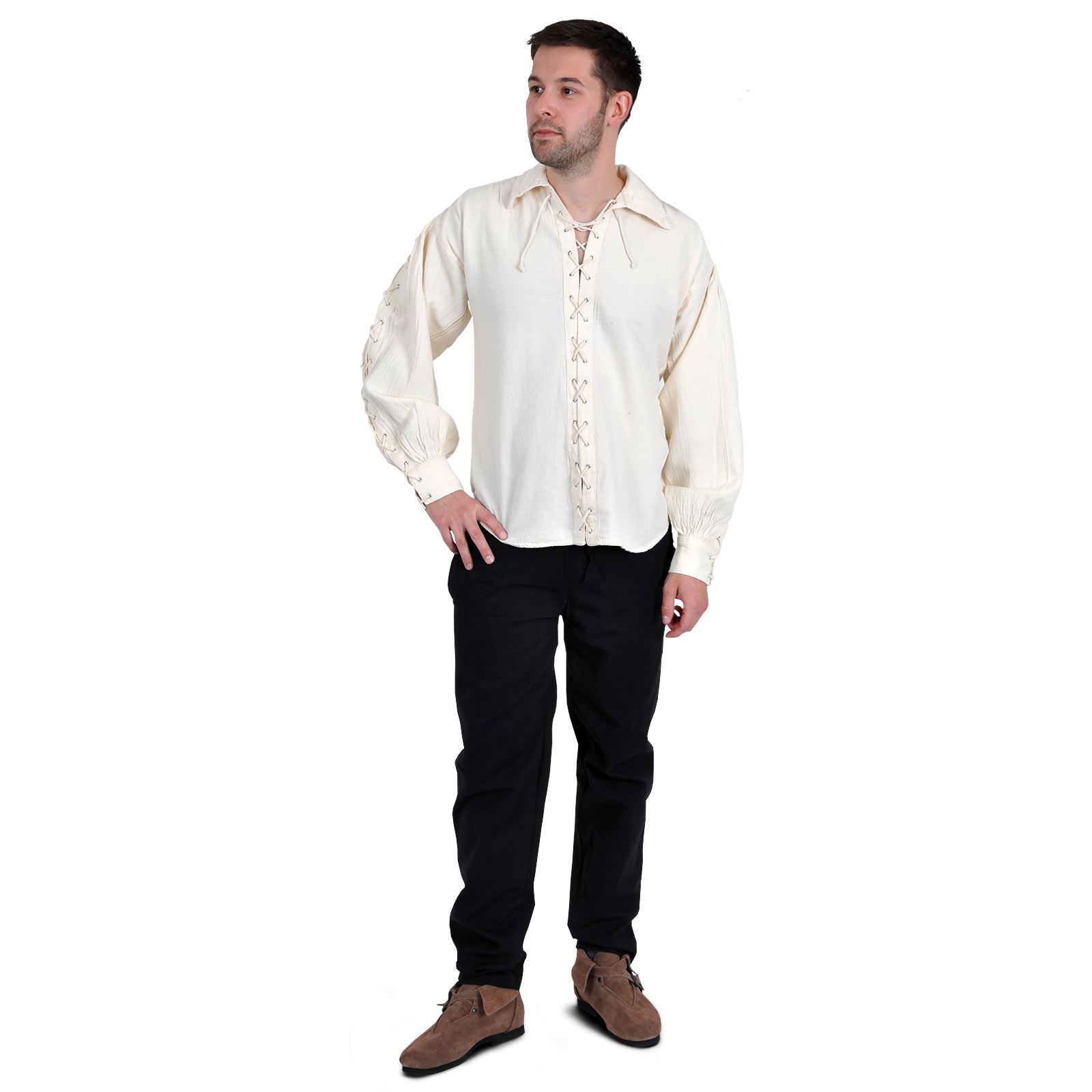 Imagen del producto Pantalones medievales con cintura elástica negros