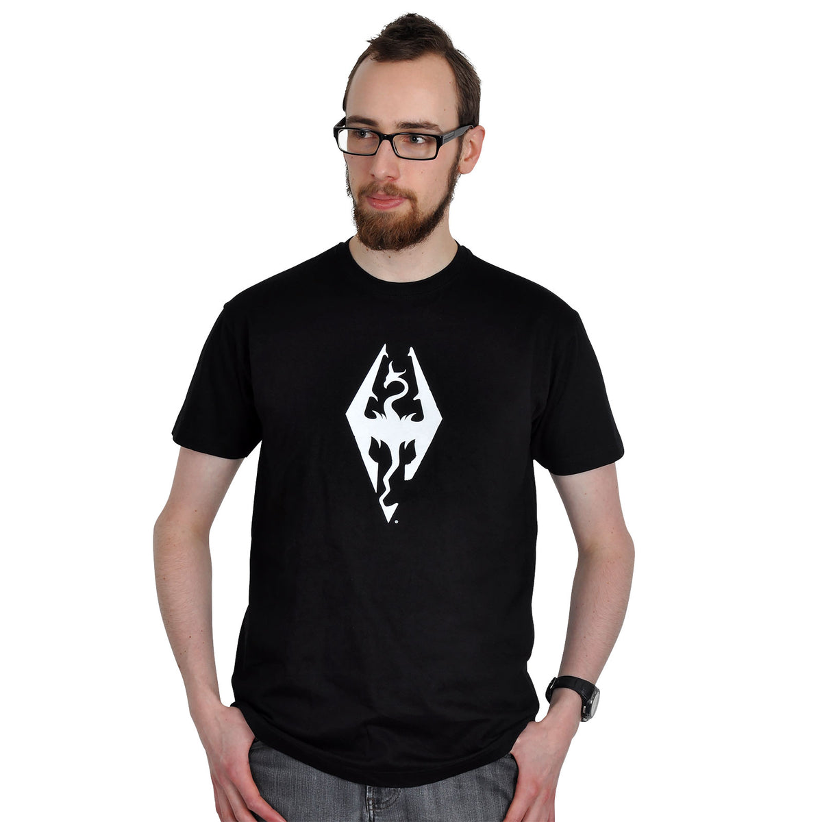Imagen del producto Skyrim - Camiseta negra con símbolo de dragón