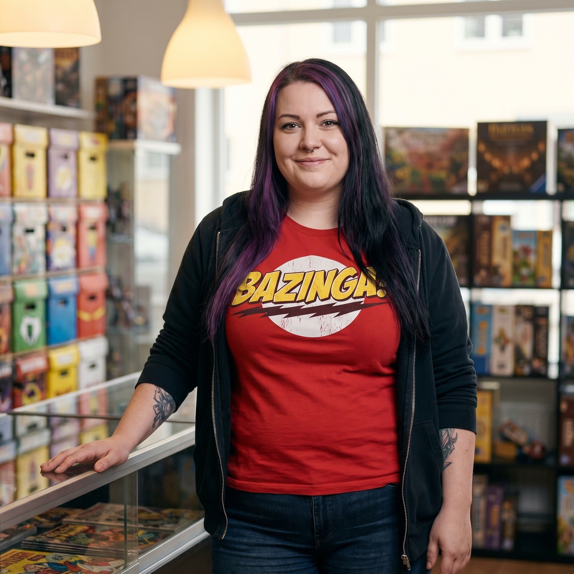 Imagen del producto Big Bang Theory - Camiseta Bazinga de tamaño completo roja